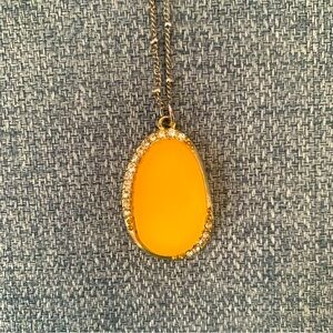 Oval Amber Like Costume Necklace